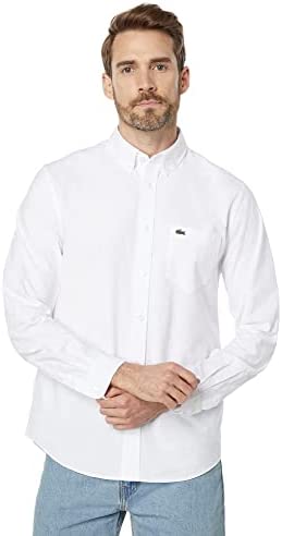 Lacoste Men's Buttoned Collar Oxford Cotton Shirt