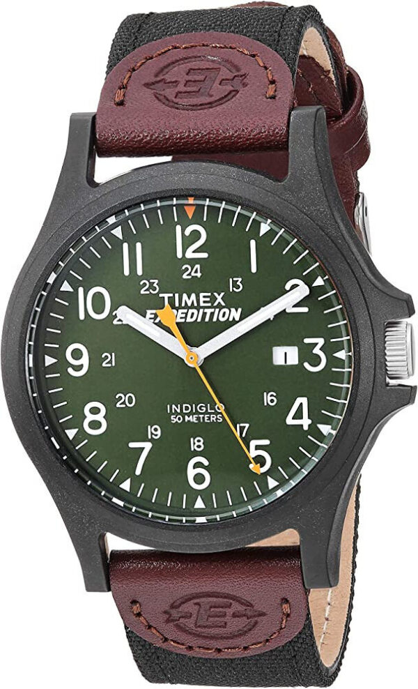 Timex Mens TWF3C8430 Expedition Acadia 40MM Case Indiglo 50M WR Green Dial Watch